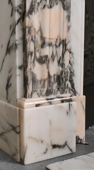 Louis XVI style fluted fireplace, in Paonazzo marble Louis XVI style fluted fireplace, in Paonazzo marble-6