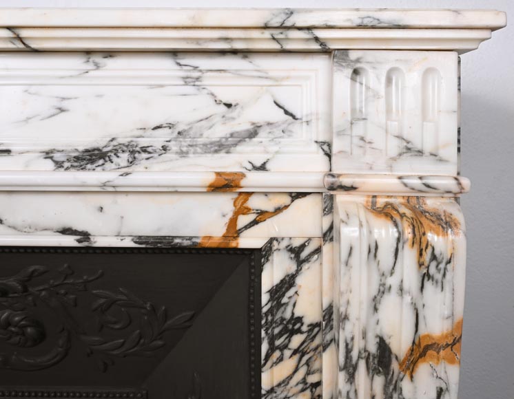 Louis XVI style fluted fireplace, in Paonazzo marble Louis XVI style fluted fireplace, in Paonazzo marble-8