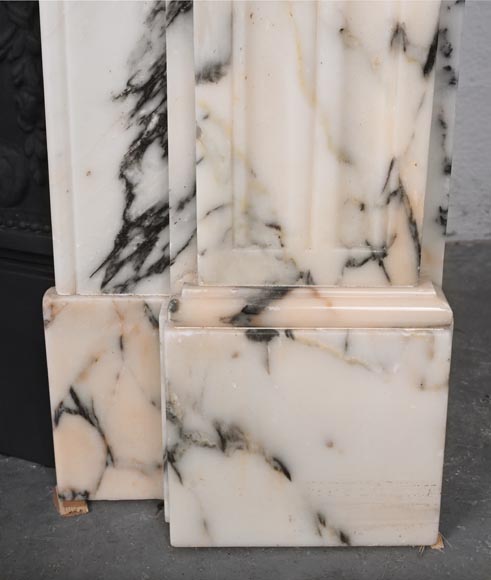 Louis XVI style fluted fireplace, in Paonazzo marble Louis XVI style fluted fireplace, in Paonazzo marble-9