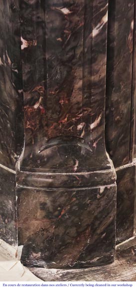 Louis XV style Pompadour model fireplace, in Bois Jourdan marble-4