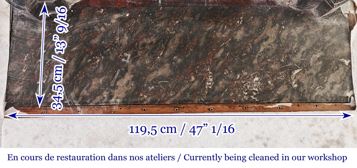 Louis XV style Pompadour model fireplace, in Bois Jourdan marble-8