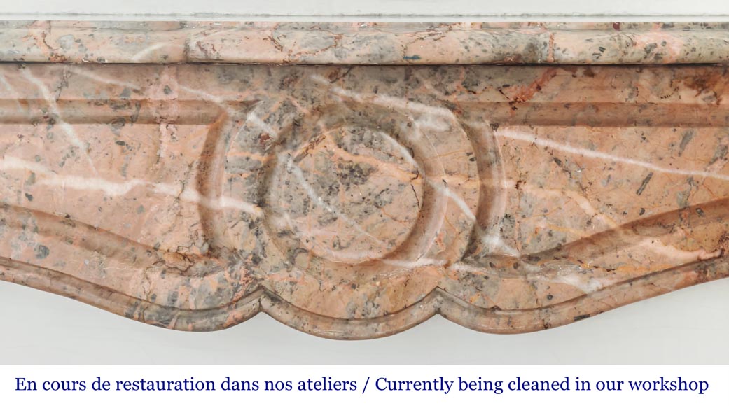 Louis XV style Pompadour model fireplace in Enjugerais marble Louis XV style Pompadour model fireplace in Enjugerais marble-1