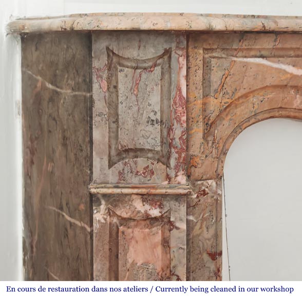 Louis XV style Pompadour model fireplace in Enjugerais marble Louis XV style Pompadour model fireplace in Enjugerais marble-3