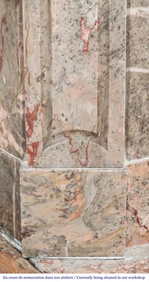 Louis XV style Pompadour model fireplace in Enjugerais marble Louis XV style Pompadour model fireplace in Enjugerais marble-4
