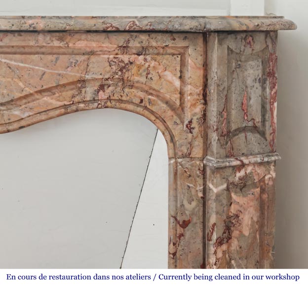 Louis XV style Pompadour model fireplace in Enjugerais marble Louis XV style Pompadour model fireplace in Enjugerais marble-6