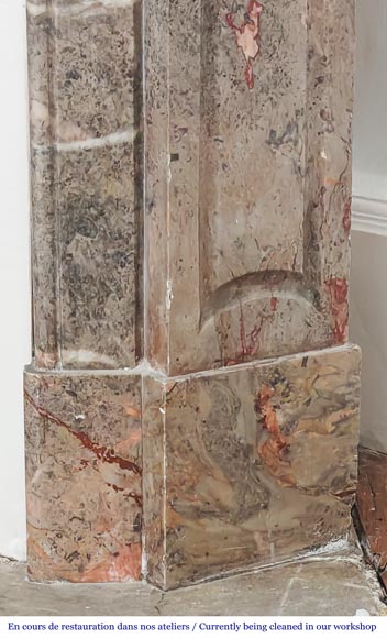 Louis XV style Pompadour model fireplace in Enjugerais marble Louis XV style Pompadour model fireplace in Enjugerais marble-7