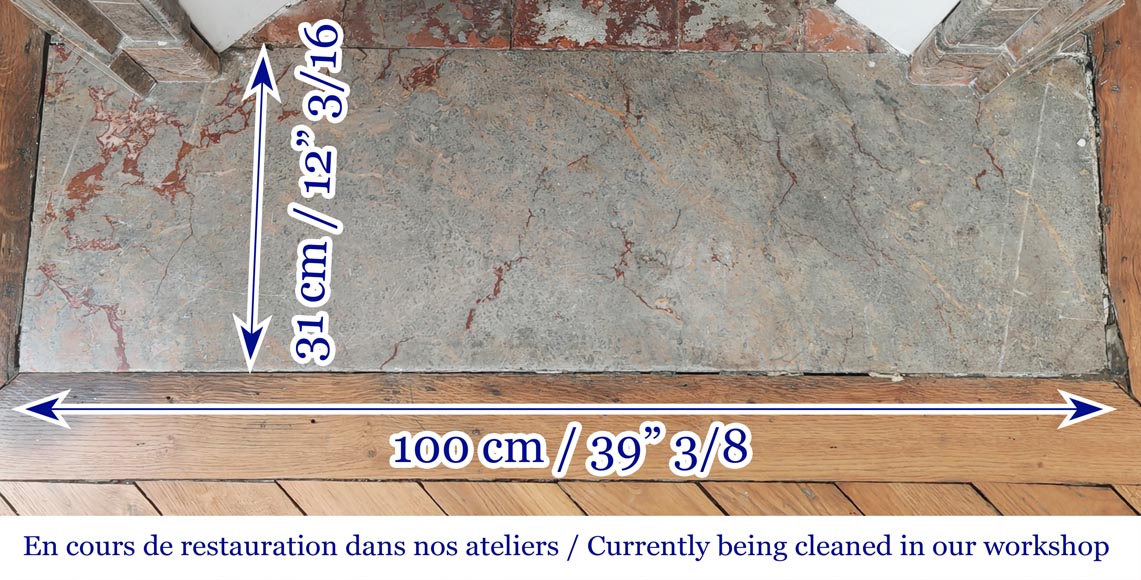 Louis XV style Pompadour model fireplace in Enjugerais marble Louis XV style Pompadour model fireplace in Enjugerais marble-8