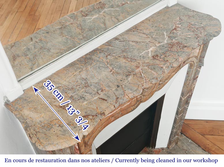 Louis XV style Pompadour model fireplace in Enjugerais marble Louis XV style Pompadour model fireplace in Enjugerais marble-9