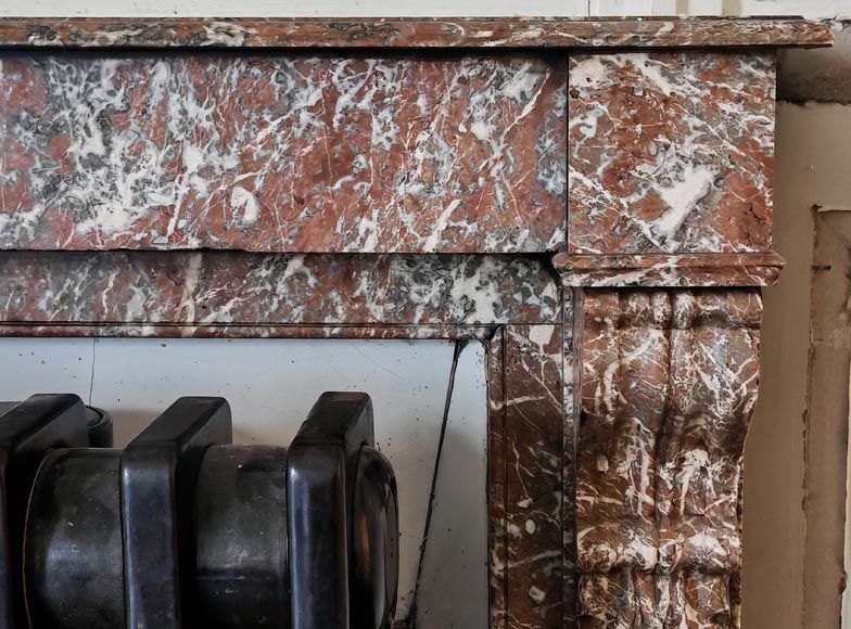 Napoleon III style fireplace, modillion model, in Northern Red marble Napoleon III style fireplace, modillion model, in Northern Red marble-7