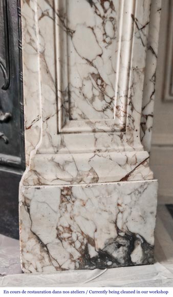 Important Regency style fireplace in purple breccia marble-8