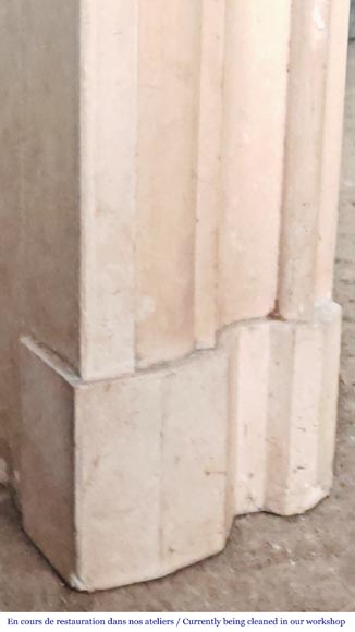 Louis XIV style stone fireplace from the 1950s-4