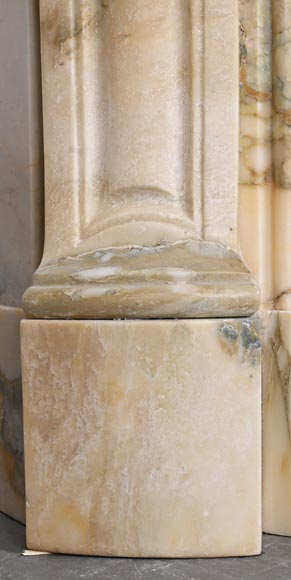 Louis XV style fireplace with three shells in Médou breccia-5