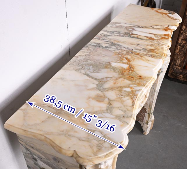 Louis XV style fireplace with three shells in Médou breccia-9