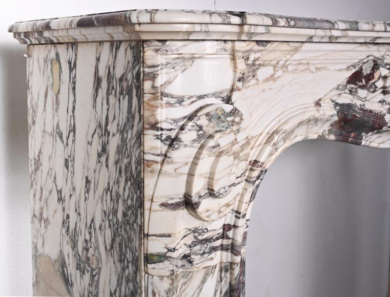 Regency style fireplace decorated with a palmette, in purple breccia marble Regency style fireplace decorated with a palmette, in purple breccia marble-4