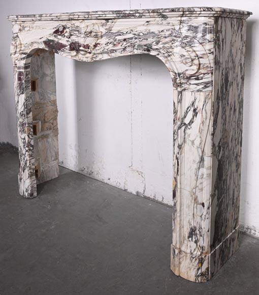 Regency style fireplace decorated with a palmette, in purple breccia marble Regency style fireplace decorated with a palmette, in purple breccia marble-6