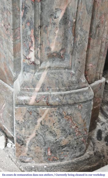 Louis XV style Pompadour model fireplace in Enjugerais marble Louis XV style Pompadour model fireplace in Enjugerais marble-4
