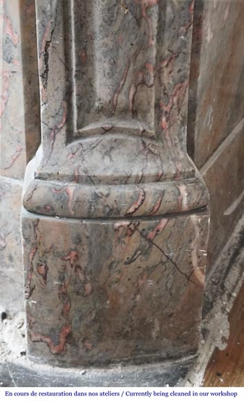 Louis XV style Pompadour model fireplace in Enjugerais marble Louis XV style Pompadour model fireplace in Enjugerais marble-6