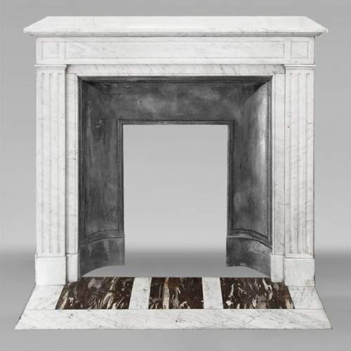 Louis XVI style fireplace with Carrara marble molding
