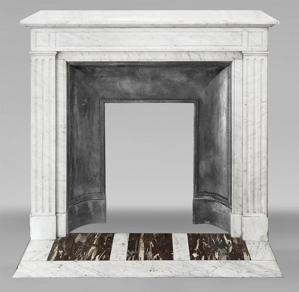 Louis XVI style fireplace with Carrara marble molding Louis XVI style fireplace with Carrara marble molding-0