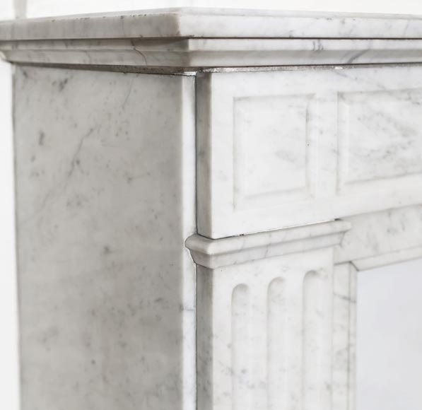 Louis XVI style fireplace with Carrara marble molding Louis XVI style fireplace with Carrara marble molding-3