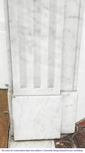 Louis XVI style fireplace with Carrara marble molding Louis XVI style fireplace with Carrara marble molding-4