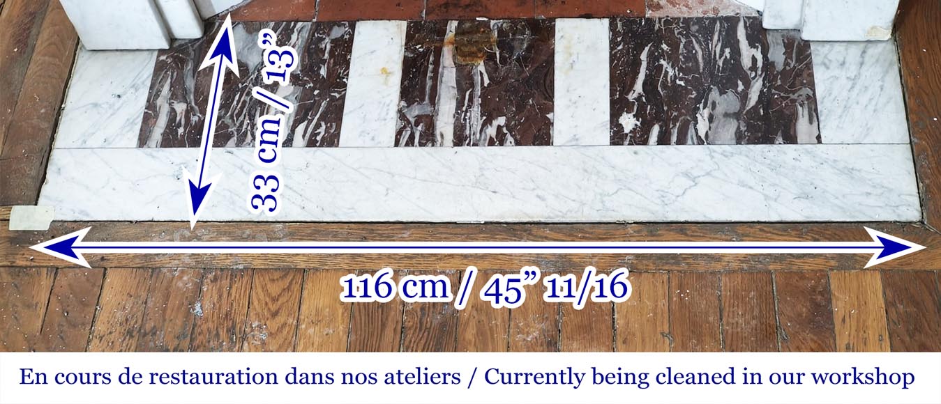 Louis XVI style fireplace with Carrara marble molding Louis XVI style fireplace with Carrara marble molding-8