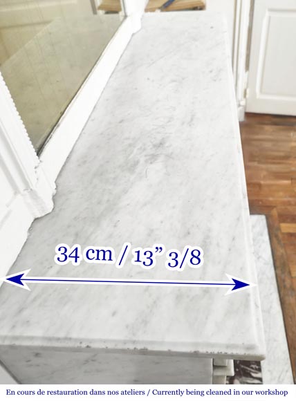 Louis XVI style fireplace with Carrara marble molding Louis XVI style fireplace with Carrara marble molding-9