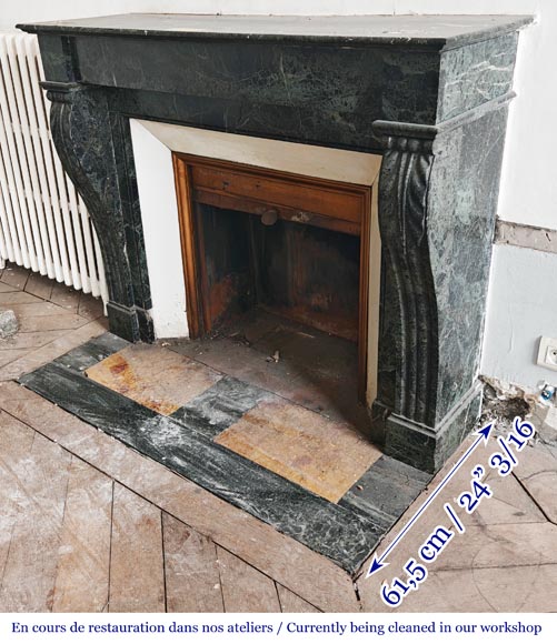 Napoleon III style fireplace in green marble-3