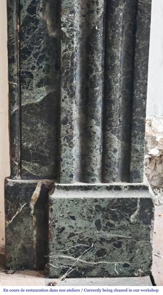 Napoleon III style fireplace in green marble-5