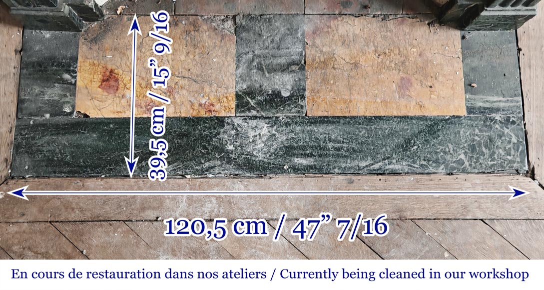 Napoleon III style fireplace in green marble-6