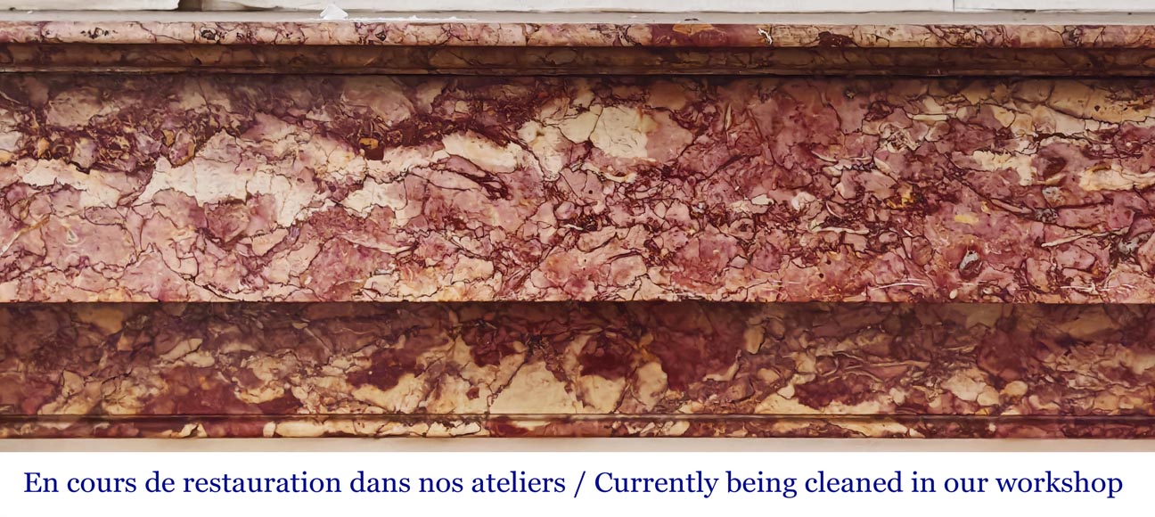 Napoleon III style fireplace in pink Brocatelle marble-1