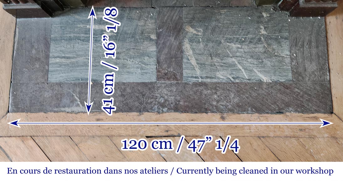 Napoleon III style fireplace in griotte marble with a brass interior Napoleon III style fireplace in griotte marble with a brass interior-8