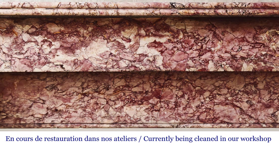 Napoleon III style fireplace, modillion model, in Brocatelle marble-1