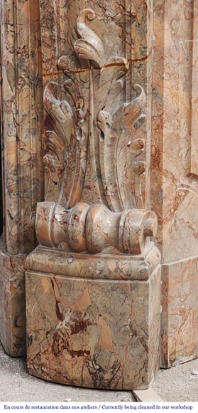 Regency style fireplace, in richly sculpted Sarrancolin marble Regency style fireplace, in richly sculpted Sarrancolin marble-10