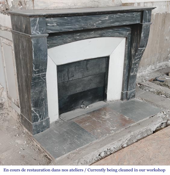 Restoration period fireplace in blue Turquin marble Restoration period fireplace in blue Turquin marble-2