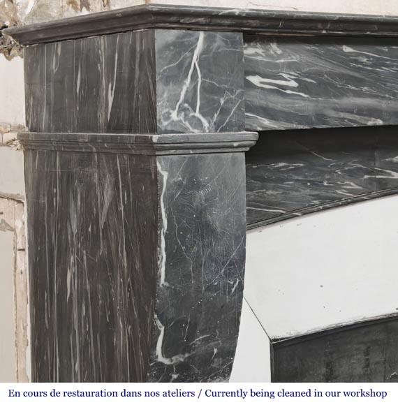 Restoration period fireplace in blue Turquin marble Restoration period fireplace in blue Turquin marble-3