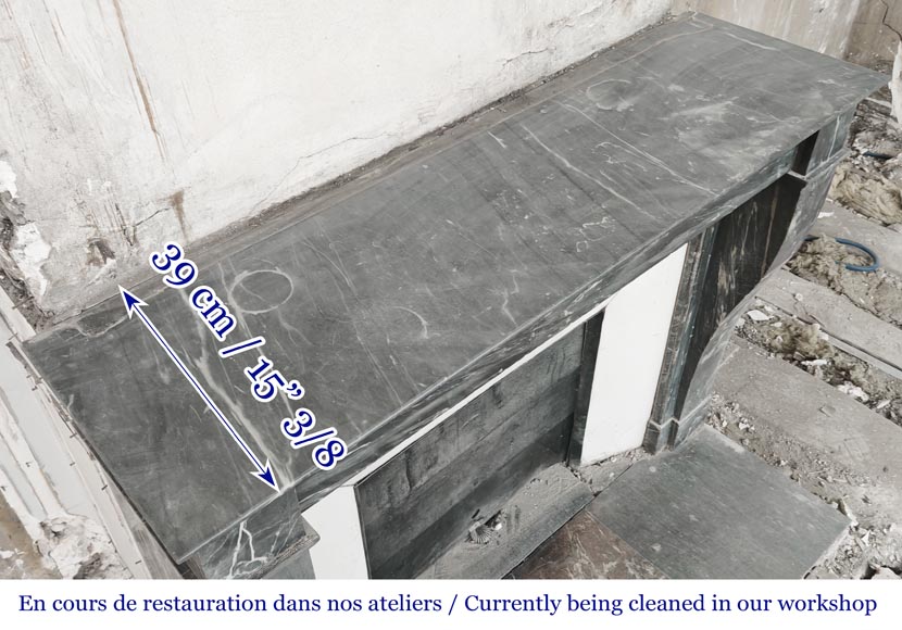 Restoration period fireplace in blue Turquin marble Restoration period fireplace in blue Turquin marble-9