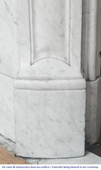 Louis XV style fireplace with shell decoration, in Carrara marble-5