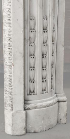 Finely carved Louis XVI style fireplace in statuary marble-14