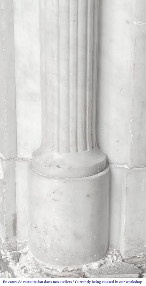 Louis XVI style fireplace in Conne marble, with slender fluted columns-5