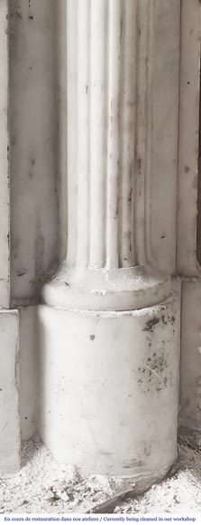 Louis XVI style fireplace in Conne marble, with slender fluted columns-8