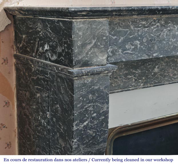 Restoration period fireplace in grey Saint Anne marble Restoration period fireplace in grey Saint Anne marble-3