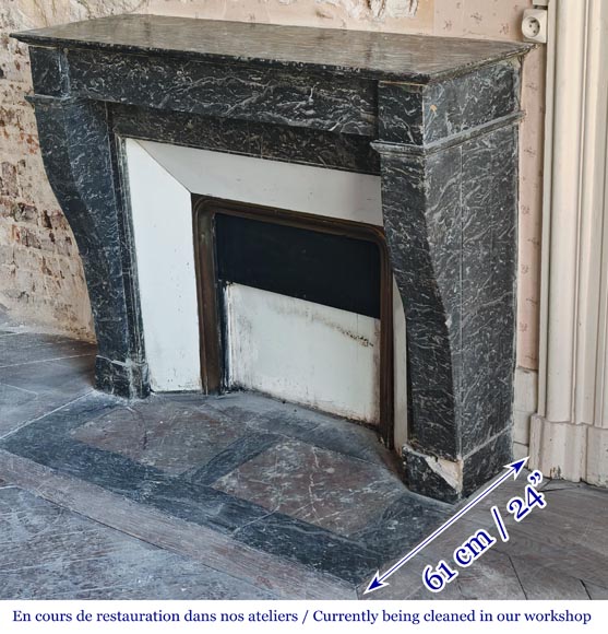 Restoration period fireplace in grey Saint Anne marble Restoration period fireplace in grey Saint Anne marble-4
