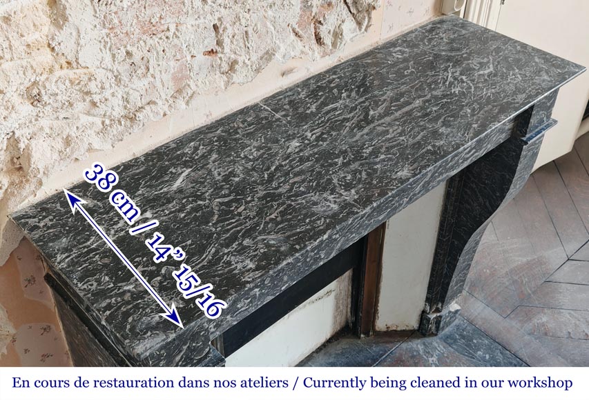 Restoration period fireplace in grey Saint Anne marble Restoration period fireplace in grey Saint Anne marble-7