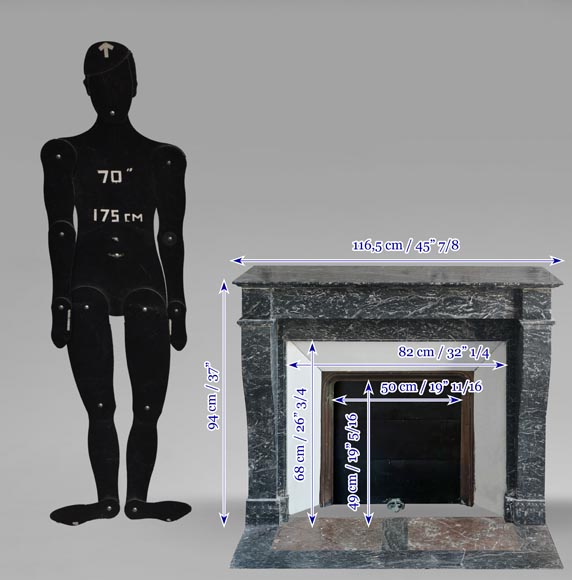 Restoration period fireplace in grey Saint Anne marble Restoration period fireplace in grey Saint Anne marble-8