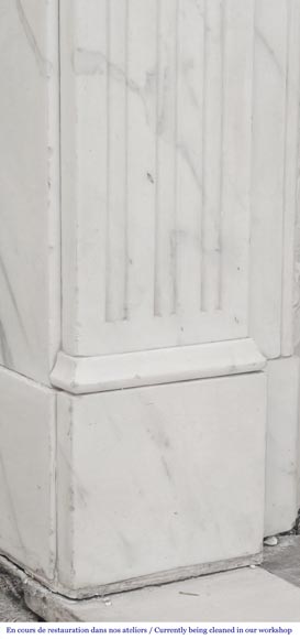 Louis XVI style fireplace in semi-statuary marble, decorated with a sunflower Louis XVI style fireplace in semi-statuary marble, decorated with a sunflower-4