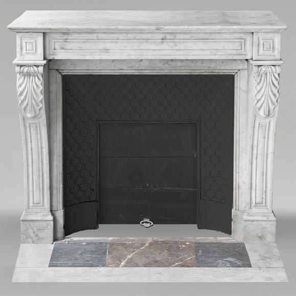 Napoleon III period Carrara marble fireplace Napoleon III period Carrara marble fireplace-0