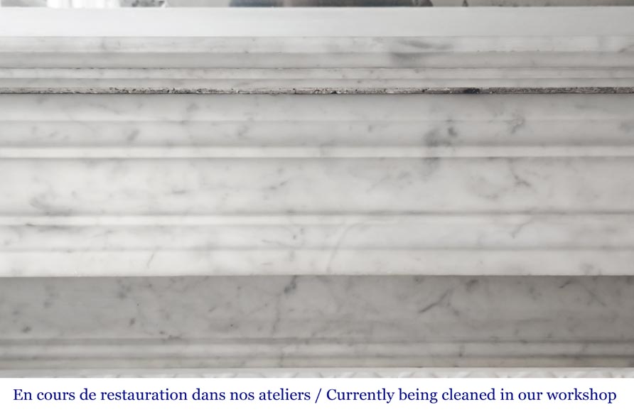 Napoleon III period Carrara marble fireplace Napoleon III period Carrara marble fireplace-1