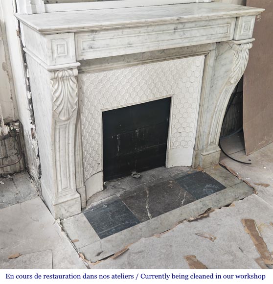 Napoleon III period Carrara marble fireplace Napoleon III period Carrara marble fireplace-2