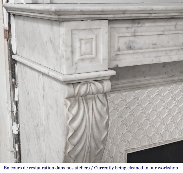 Napoleon III period Carrara marble fireplace Napoleon III period Carrara marble fireplace-3